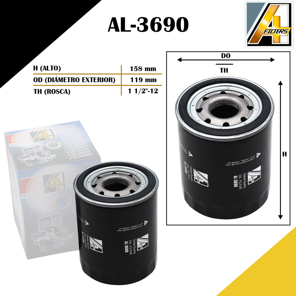 FILTRO DE ACEITE DETROIT MOTOR DIESEL/NPR 98 4BD (51810)