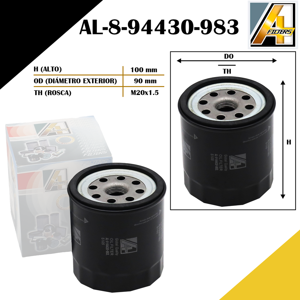 FILTRO DE ACEITE ISU. 4JA1/4JB1 2.5L/2.8L PICK-UP/CAMION