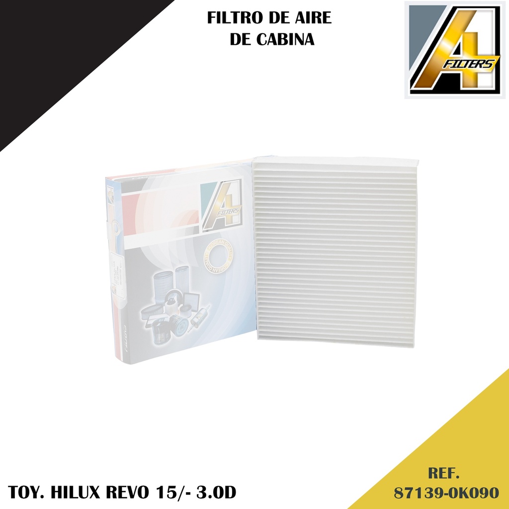 FILTRO DE CABINA TOY. HILUX REVO 15/~ 3.0D /RAV-4 18/~ (AC-71258) (87139-0K070)