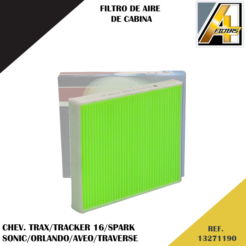 FILTRO DE CABINA CHEV. TRAX/TRACKER 16/~ /SPARK 1.2L 12/16 /SONIC 11/~ /ORLANDO 11/~ /AVEO 15/~ /TRAVERSE 17/~ (AC-52680C)