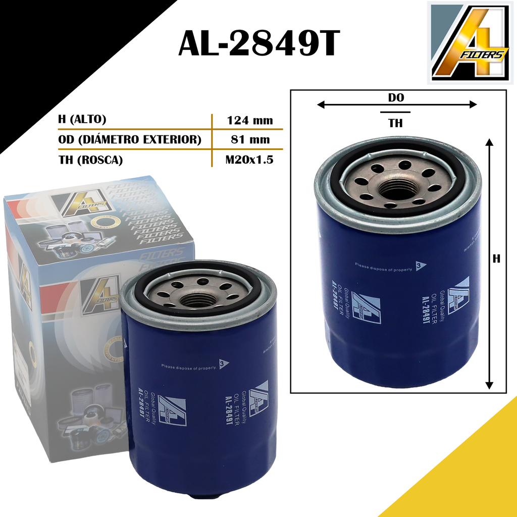 FILTRO DE ACEITE MAZ. B2000/626 CON TUERCA (MD013661)