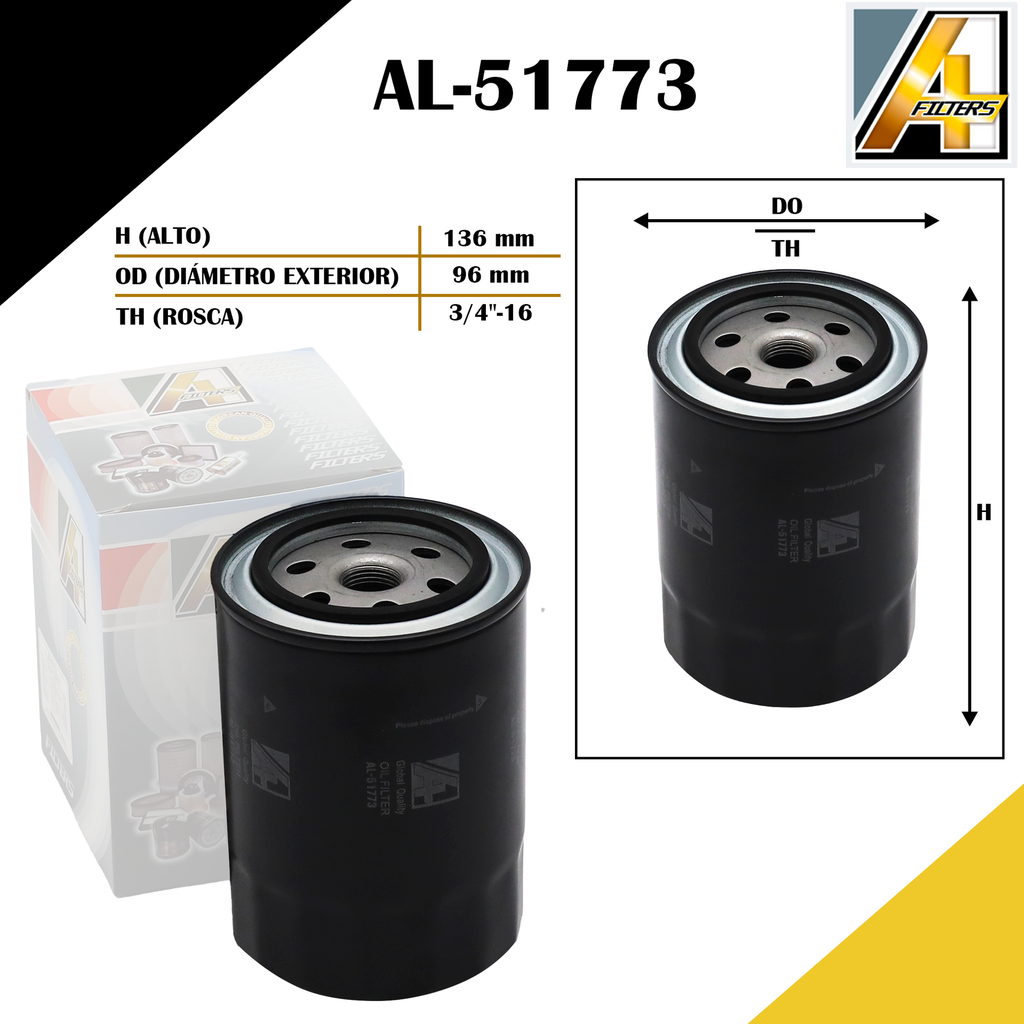 FILTRO DE ACEITE VOLVO D42/D45/MASSEY FERGUSON/SCANIA/FORD V8