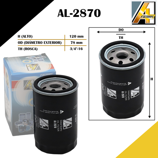 [AL-2870] FILTRO DE ACEITE VOLKSWAGEN (TODOS)