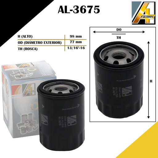 [AL-3675] FILTRO DE ACEITE CHEV. TRAIL BLAZER/AVALANCHE/CHEYEN