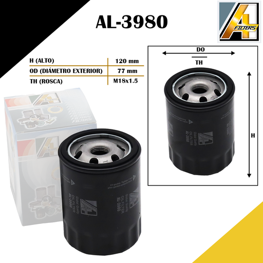 [AL-3980] FILTRO DE ACEITE CHEV. BLAZER/CHEYENNE