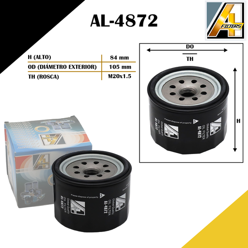 [AL-4872] FILTRO DE ACEITE ISU. NPR/C-30/ENCAVA 4BD1T