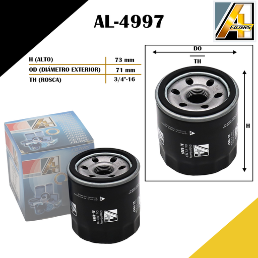 [AL-4997] FILTRO DE ACEITE SPARK/CHANGAN/QQ /TOY. RAIZE/ YARIS 23/~
