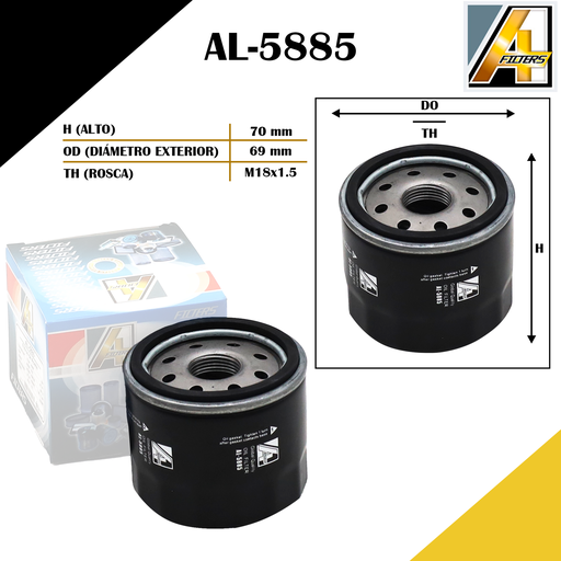 [AL-5885] FILTRO ACEITE NIS. X-TRAIL 02/13 /REN. TWINGO MULTIPUNTO 96/00