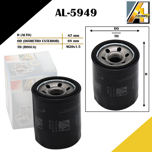 [AL-5949] FILTRO DE ACEITE FIAT PALIO/SIENA/UNO/ MIT. L2OO 2023