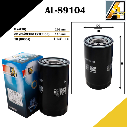 [AL-89104] FILTRO DE ACEITE TOYOTA DYNA 3.7L 91/03 /4.6L 04/07