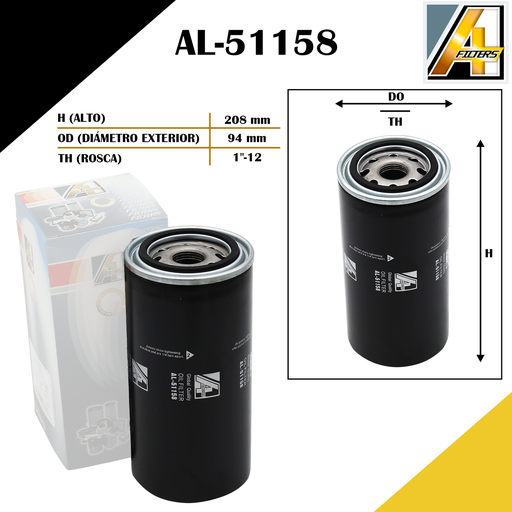 [AL-51158] FILTRO DE ACEITE INTERNATIONAL/V.W. BUS 9-150/F