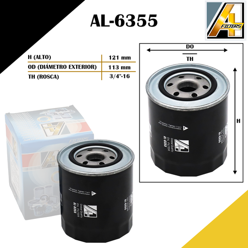 [AL-6355] FILTRO DE ACEITE MIT. CANTER 649/H-100/PREGIO (LFP805/LFP3307/MD069782)