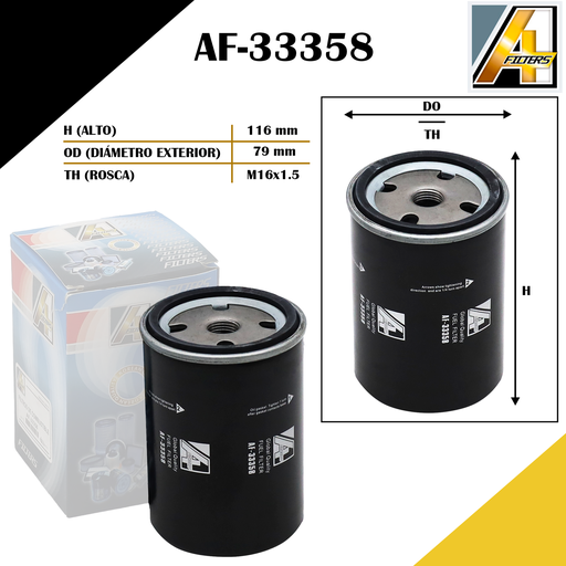 [AF-33358] FILTRO DE COMBUSTIBLE SEC. FORD 7000 /CARGO 1721/815 /ENCAVA BUS 300 1999 /ENCAVA BUS 3100 03/05(SECUNDARIO)