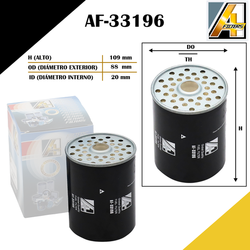 [AF-33196] FILTRO DE COMBUSTIBLE TRACTORES FORD/MASSEY FERGUSON/VALTRA