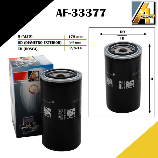[AF-33377] FILTRO DE COMBUSTIBLE EXCAVADORAS CATERPILLAR /KODIAK C6500/C7500 98/03 