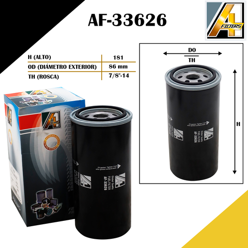 [AF-33626] FILTRO DE COMBUSTIBLE CHEV. KODIAK /MAQ. CATERPILLAR /CAMION/BUS FREIGHTLINER /KENWORTH