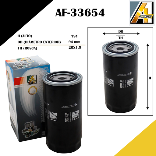 [AF-33654] FILTRO DE COMBUSTIBLE MAQUINARIA HITACHI/ IVECO EURO CARGO II/III