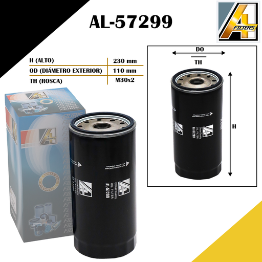[AL-57299] FILTRO DE ACEITE IVECO STRALIS /TRAKKER/EURO TECH /TRATOR NEW HOLLAND